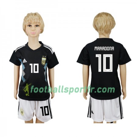 Tenue Argentine Maradona 10 Enfant Exterieur Coupe du monde 2018 Maillot de Foot